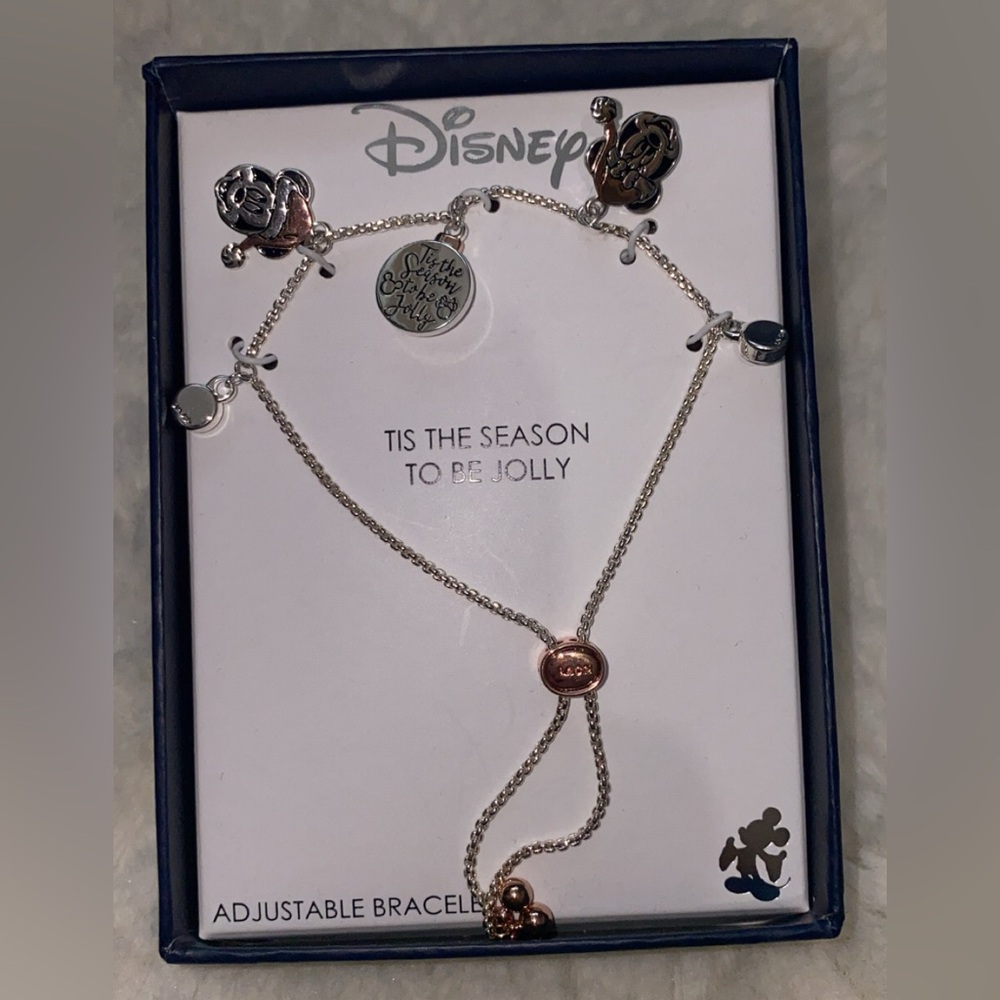 Disney Silver and Rose Gold Holiday Bracelet